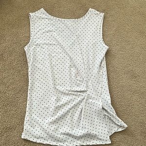 Suzy Shier White Polka Dot Sleeveless Blouse